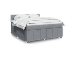 Vidaxl Cama Com Molas/colchão 180x200 Cm Tecido Cinzento-claro
