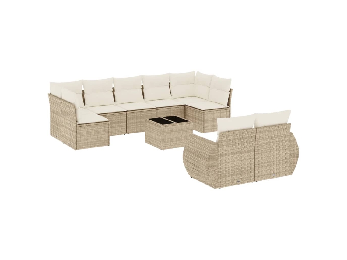 Garden Sofa Set, Garden Sofa Sets Vidaxl Bege Rattan / Vime (n/a)