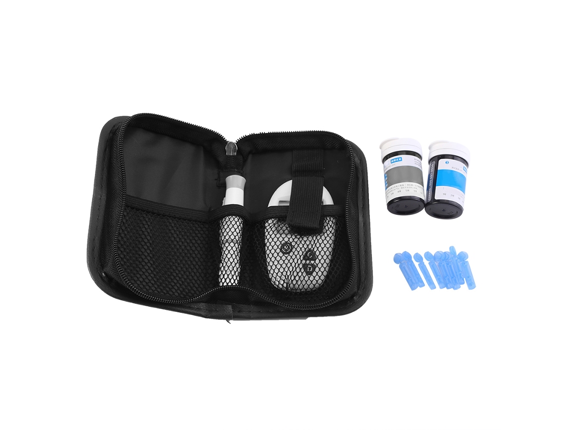 Kit de Monitorização de Glicose com 50 Tiras e 50 Lancetas Tester Portátil YURU