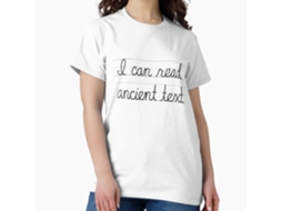 Rockinstone Handwriting I Can Read Ancient Text Funny Cursive Writing T-shirt Size:l