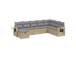 Garden Sofa Set, Garden Sofa Sets Vidaxl Bege Rattan / Vime (n/a)