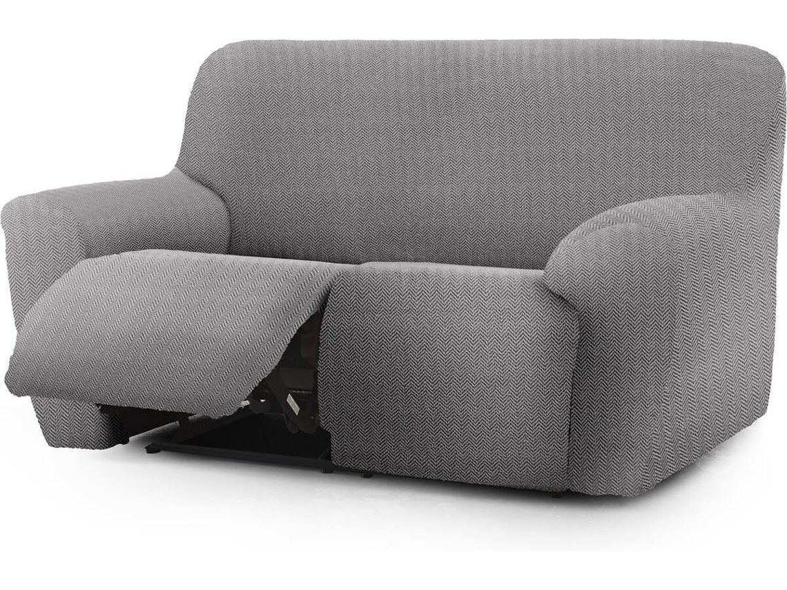 Capa de Sofá Relax Extensível 2 Lugares Direita EYSA Premium Jaz Tecido Multielástico (200 x 70 x 120 cm - Poliéster e Algodão - Gris)
