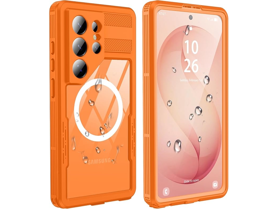 Capa Para Samsung Galaxy S26 Ultra, À Prova De Água E Resistente A Impactos, Com Proteção Completa Laranja Panoona