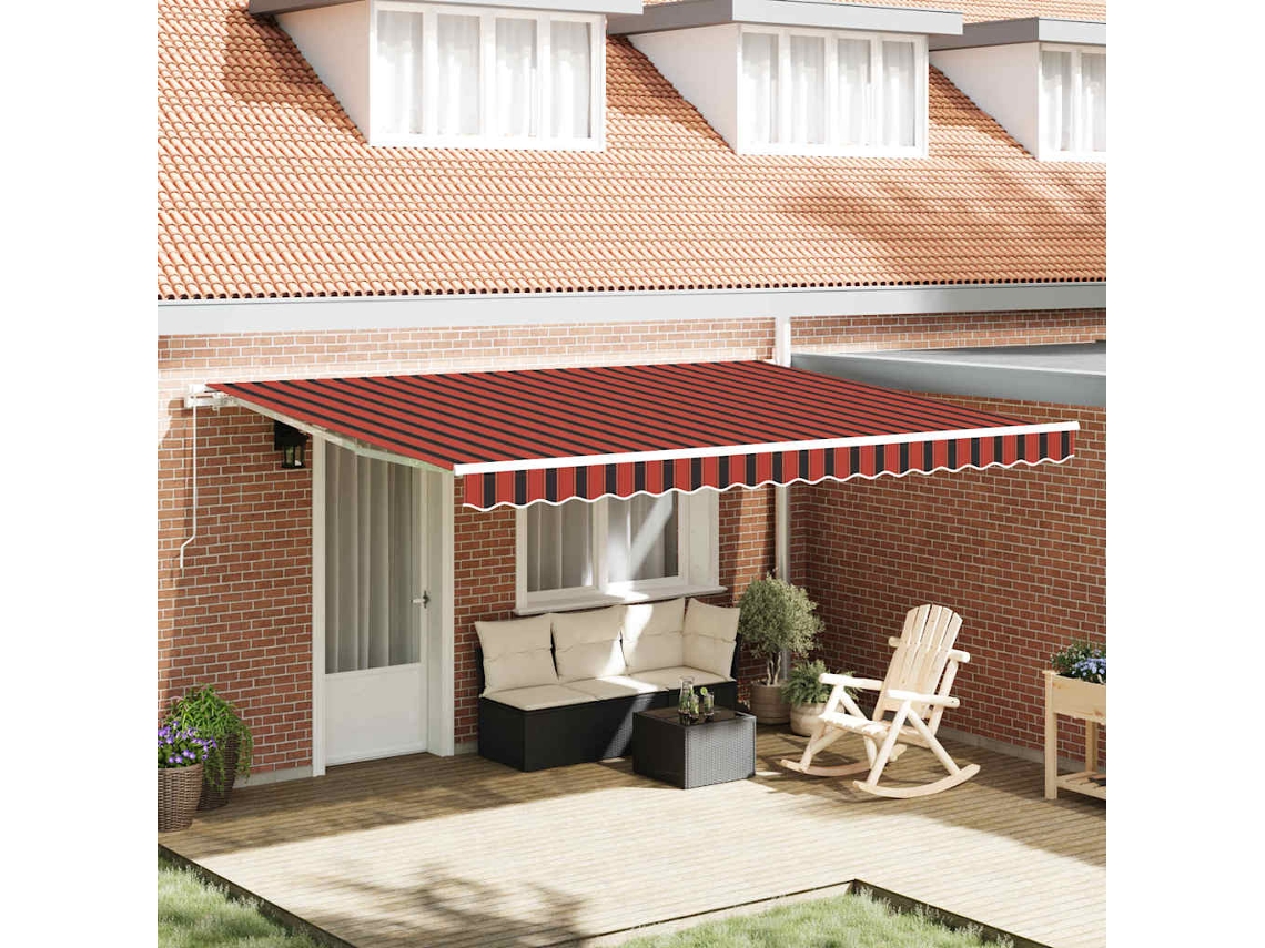 Vidaxl Toldo Retrátil Laranja E Marrom 450 X 350 X 165 Cm