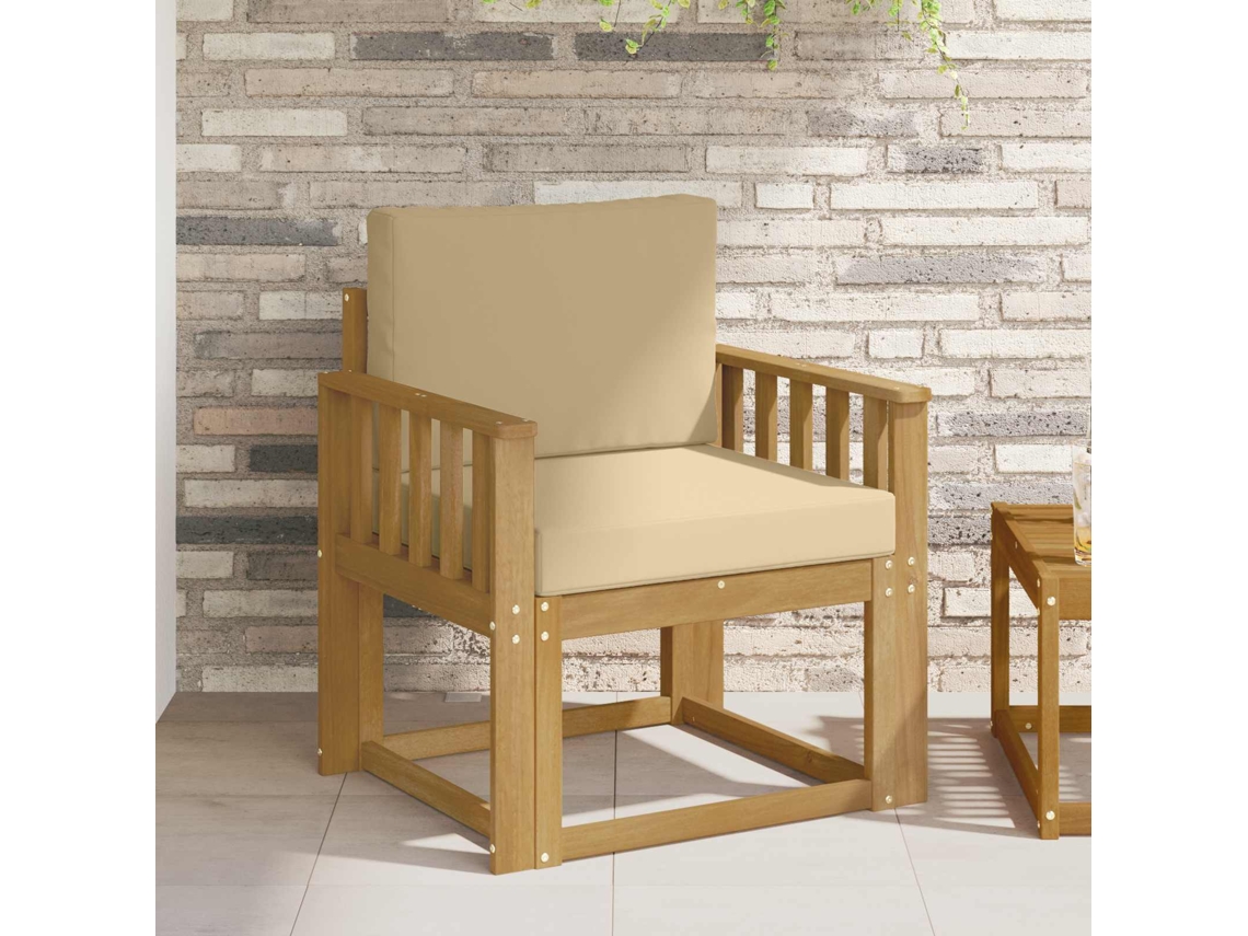 Vidaxl 2 Peça Conjunto De Sofás Para Exterior Poliéster Branco E Bege