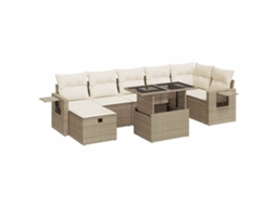 Garden Sofa Set, Garden Sofa Sets Vidaxl Bege Rattan / Vime (n/a)