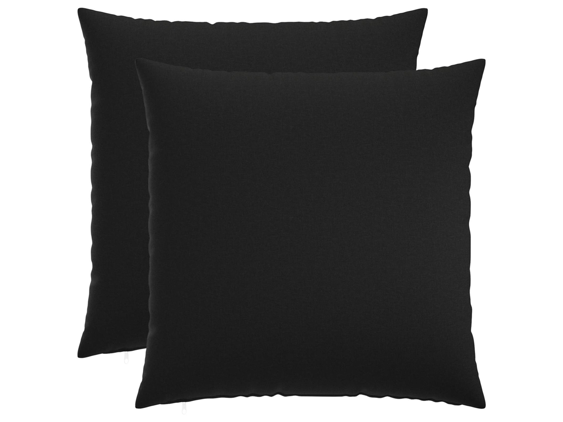 Vidaxl Capa Almofada 2 Unid. Heerlen Preto 70 X 70 Cm Tecido