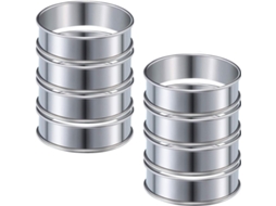 8 Aros De Aço Inoxidável 10, 4cm 4, 1 Polegadas Para Muffins E Bolos, Ideais Para Culinária Caseira