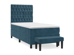 Box Spring Bed, Box Spring Beds Vidaxl Azul Veludo (80 X 200 Cm)