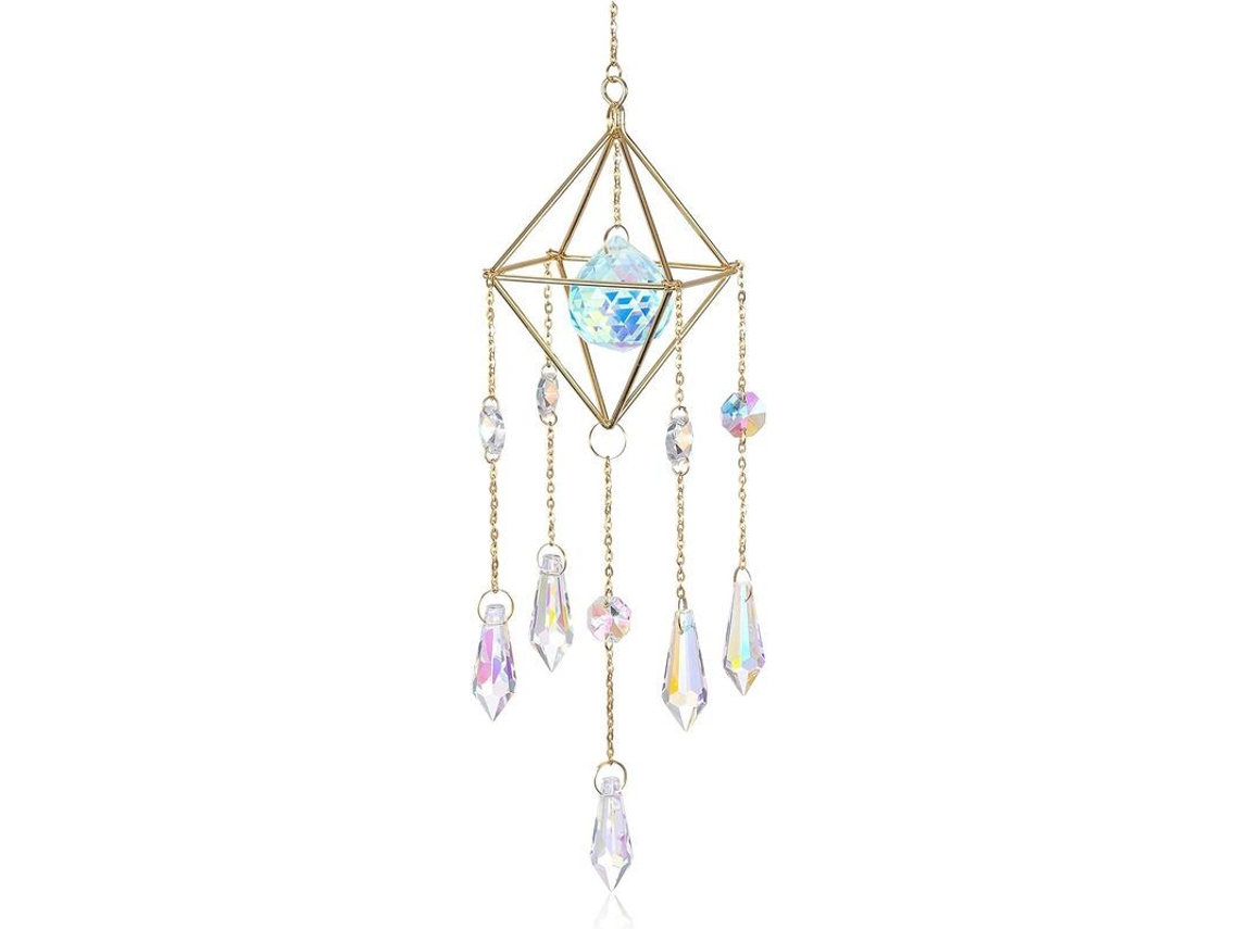 2025 Nuevo Cristal Suncatcher Para Decoración De Ventana Cristales Prismáticos Colgantes Para Hogar Jardín