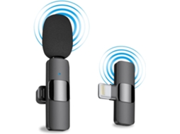 Microfone De Lapela Sem Fio Para Iphone E Ipad Aquaforge