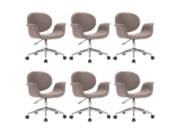 Cadeiras de Jantar Giratórias 6 Pcs Tecido Cinzento acastanhado MAISON EXCLUSIVE