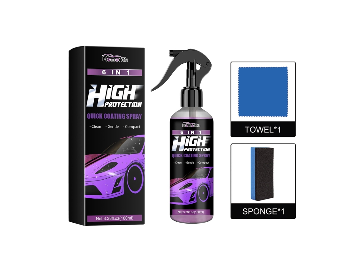 Spray Homonth 6 em 1 para Carros, Proteção de Pintura, Brilho e Antipoeira LAXISCREED