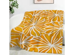 Manta Orange Blossom 220x240 Cm Multifuncional Macia Aconchegante em Flanela Ideal para Cama Escritório Cochil