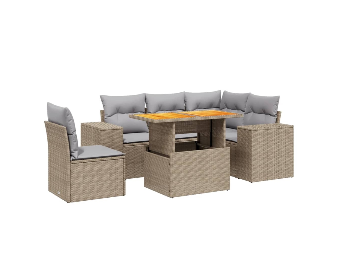 Garden Sofa Set, Garden Sofa Sets Vidaxl Bege Rattan / Vime (n/a)