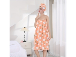 Kit: Roupão Estampado + Secador, Toalha Felpuda Coral, para Pós banho Confortável em Casa Ou Spa STELASPLEN