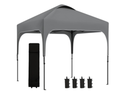 Gazebo de jardim ZACHARY dobrável e retrátil 2,5x2,5 M, altura ajustável, tecido Oxford com proteção UV50+, estrutura de aço e bolsa