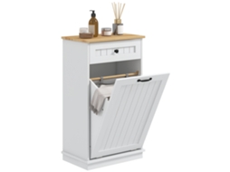 Móvel Banho 2 Gavetas + Cesto Roupa 52x33x90cm Branco