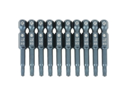 Kit De 10 Bits Parafusadeira Torx T15 Com Imã 50mm 1/4'' Hexagonal S2 Aço Resistente