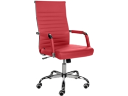 Cadeira de Escritório Amadora Vermelho/Couro Sintético CLP