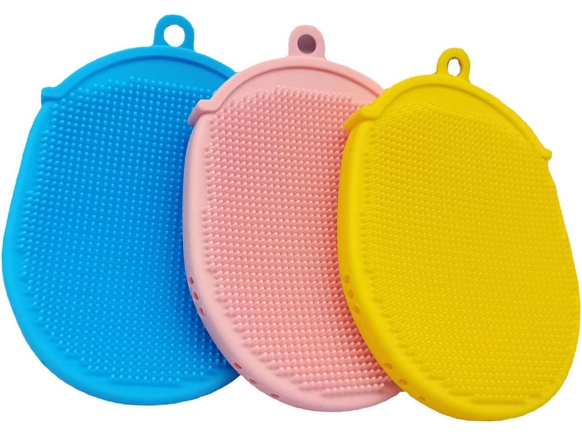 Conjunto De Escovas Massagem Corporal Plafope Em Silicone Para Esfoliação E Uso No Banho
