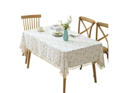 Toalha De Mesa Retangular Resistente A Manchas, Toalha De Mesa Lavada, Cor Sólida, Franjas, Oblonga, Algodão, 90x90 Cm