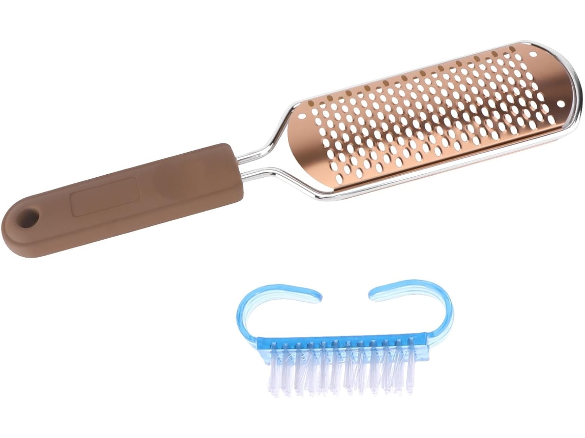 Ferramenta Para Pedicure Em Aço Inoxidável Marrom Com Lixa Para Remoção.