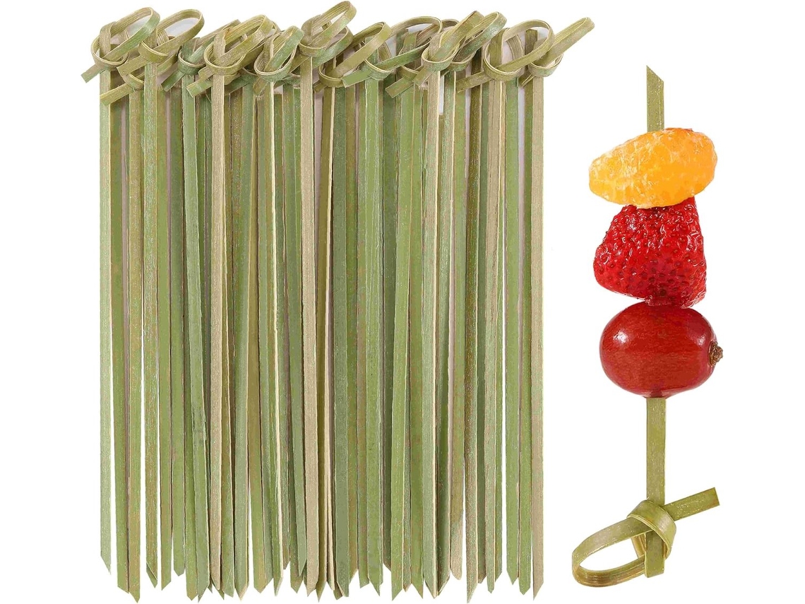 Palitos De Coquetel, Pacote Com 100 Unidades, 12 Cm – Bambu Natural, Decorativos Para Bebidas.