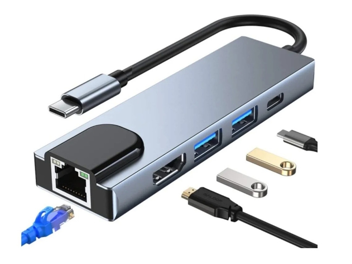 Adaptador Hub Usb C Preto