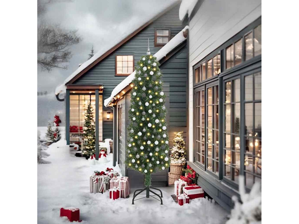 Vidaxl Árvore De Natal Artificial Verde 240 Cm Pvc E Aço E Plástico
