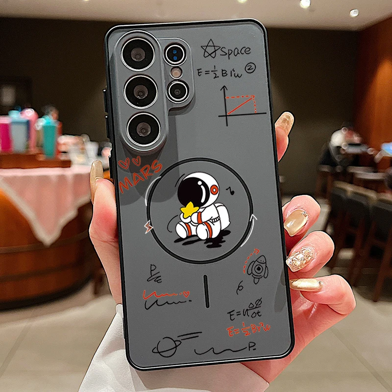 Capa Magnética Para Celular Samsung Com Estampa De Astronauta (preta) Para Galaxy S26 Edge