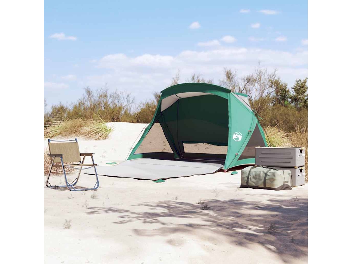 Vidaxl Tenda De Praia 2 Pessoas Impermeável Verde Mar