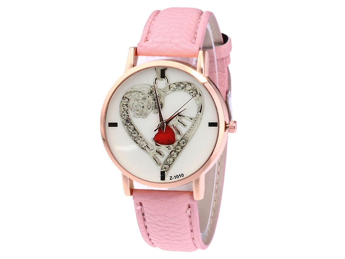 Reloj Unisex Niños Niñas Correa Cuero Pu Casual De Moda Rosa