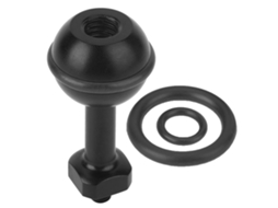 Suporte de cabeça esférica para câmera de ação, suporte para luz subaquática com parafuso de 1/4 de polegada (preto)