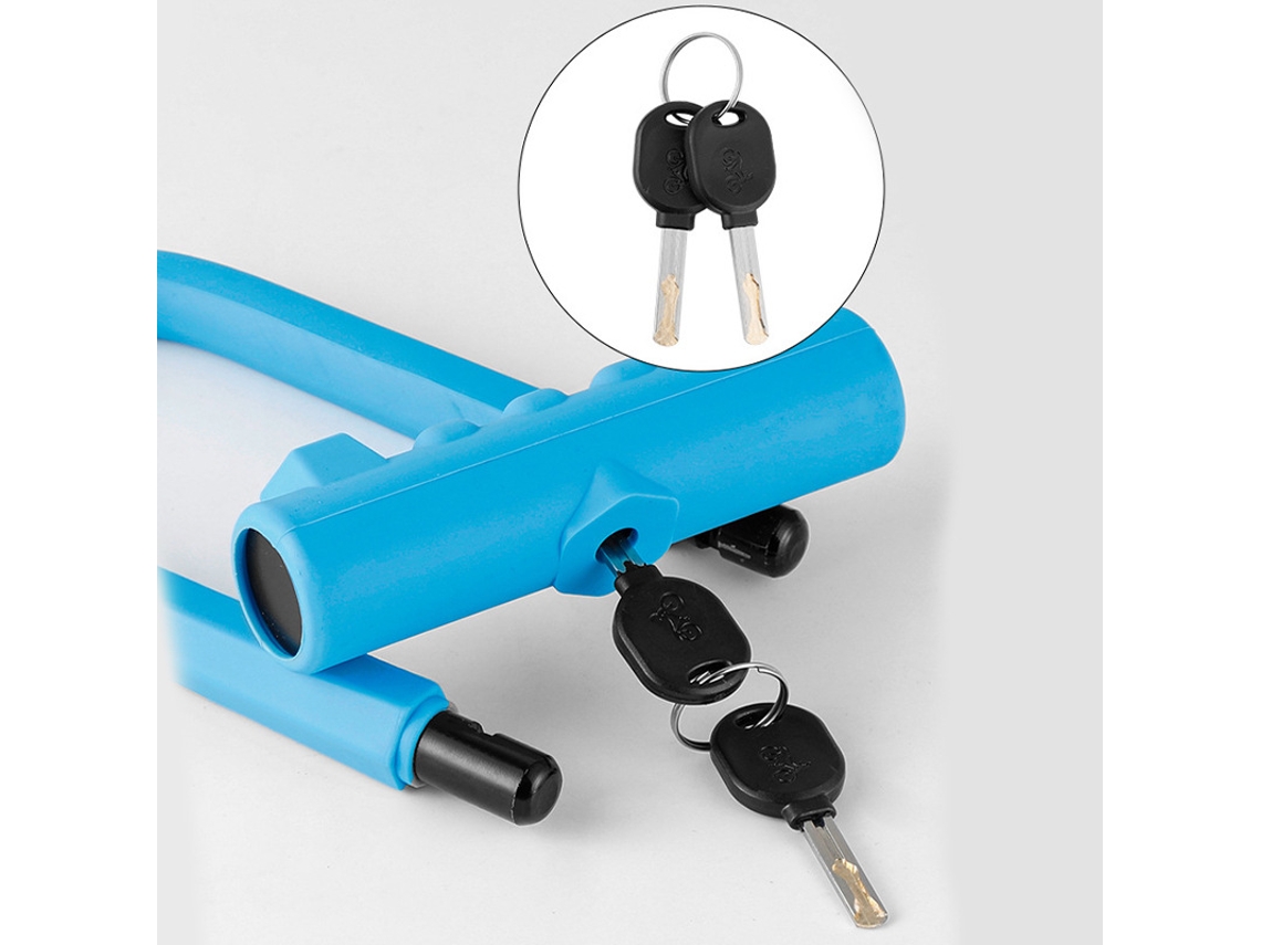 Acessórios Para Bicicleta Cadeado De Silicone Em Forma De U, Antifurto Azul Aquaforge