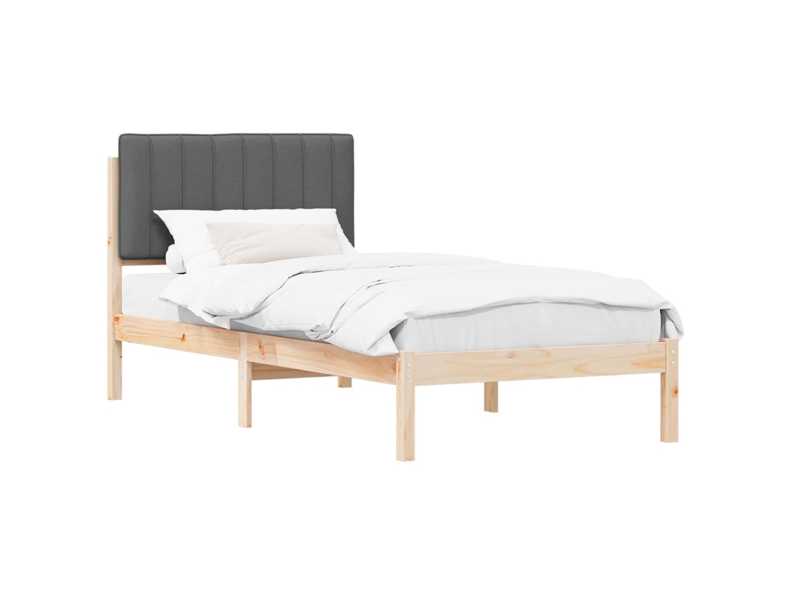 Estrutura de Cama com Cabeceira Estofada Cinza Escuro MAISON EXCLUSIVE