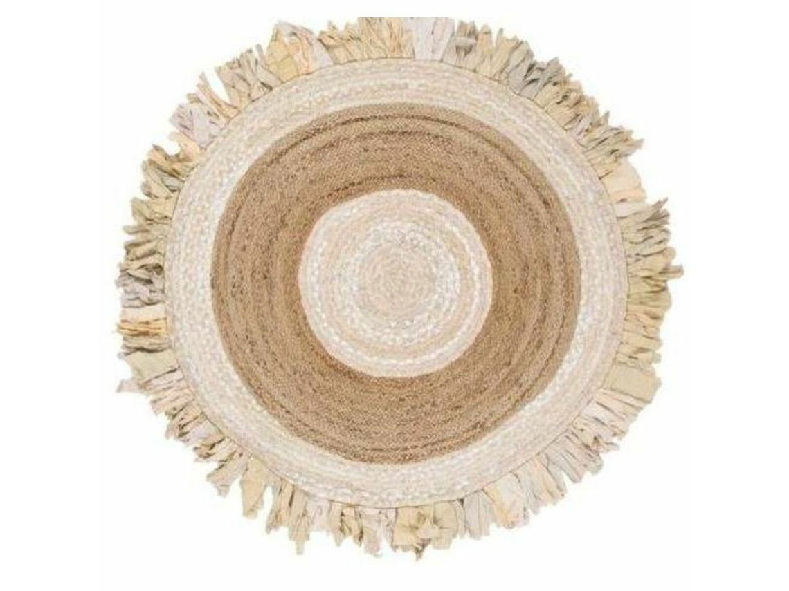 Tapete DKD Home Decor Bege Castanho Algodão Jute (200x200x1 cm)