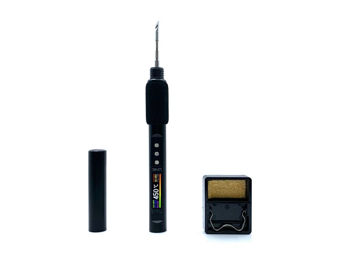 Solda De Ferro Portátil Pd 100w Com Temperatura Ajustável De 50-500°c E Tela Tft Colorida Para Reparos Elétricos Diy