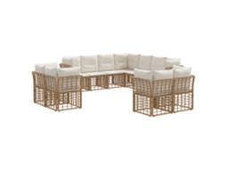 Maison Exclusive - Conjunto De Sofás Para Exterior Natural E Branco Creme