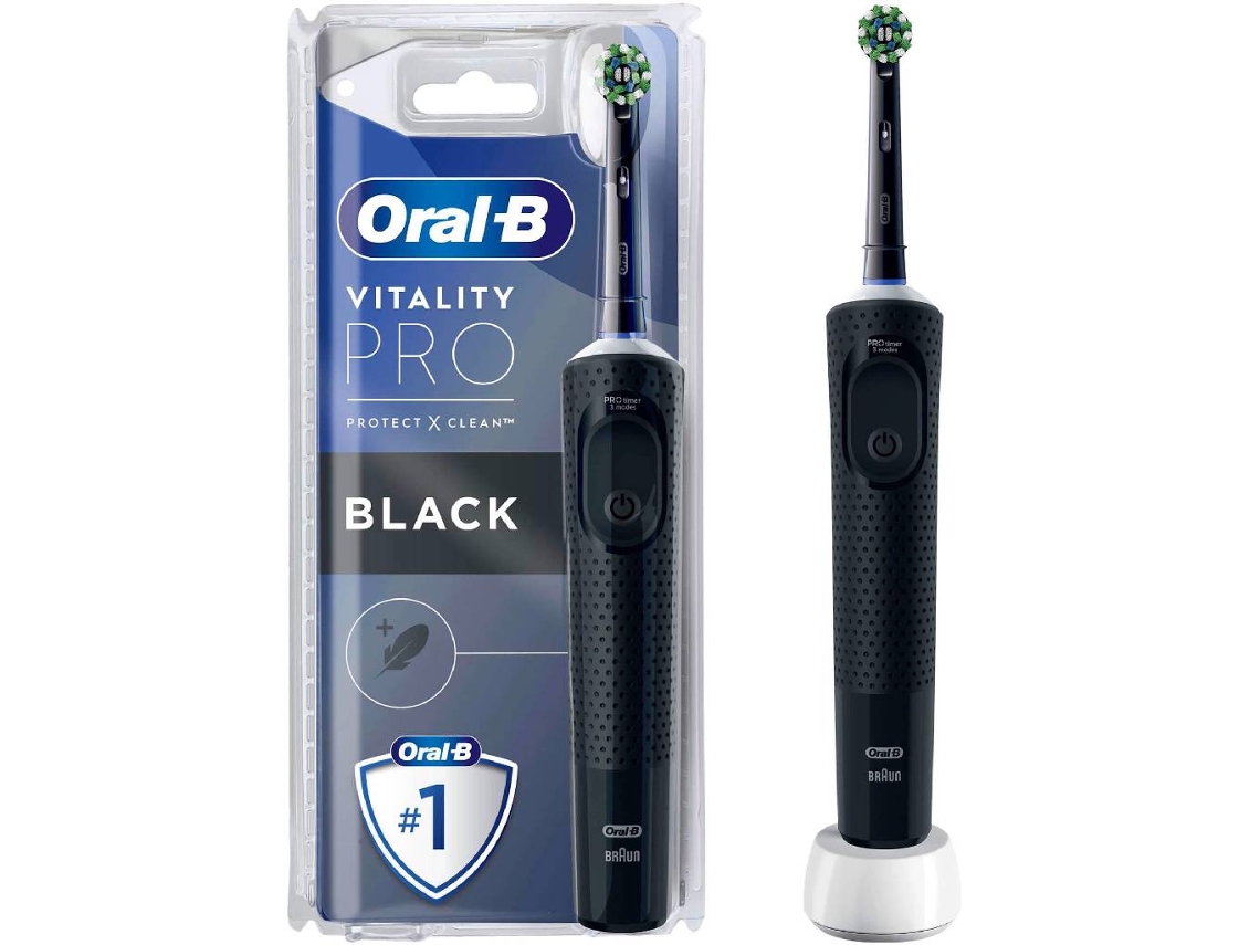 Escova De Dentes Elétrica Vitality Pro Preta