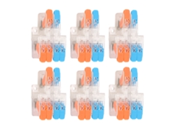 10 Peças Conector De Fiação Rápido 2 Entradas E 4 Saídas Para Condutor De Fio De 0,5 A 6mm², 41a 450v Other