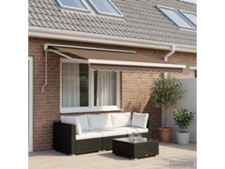Vidaxl Toldo Retrátil Cinzento-acastanhado 350 X 250 Cm Tecido E Metal
