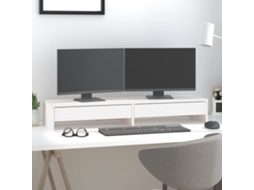Vidaxl Suporte Para Monitor 100x27x15 Cm Pinho Maciço Branco
