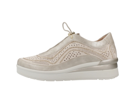 Sapatos de Mulher STONEFLY Cream Laminated Velou Tecido Bege (38)