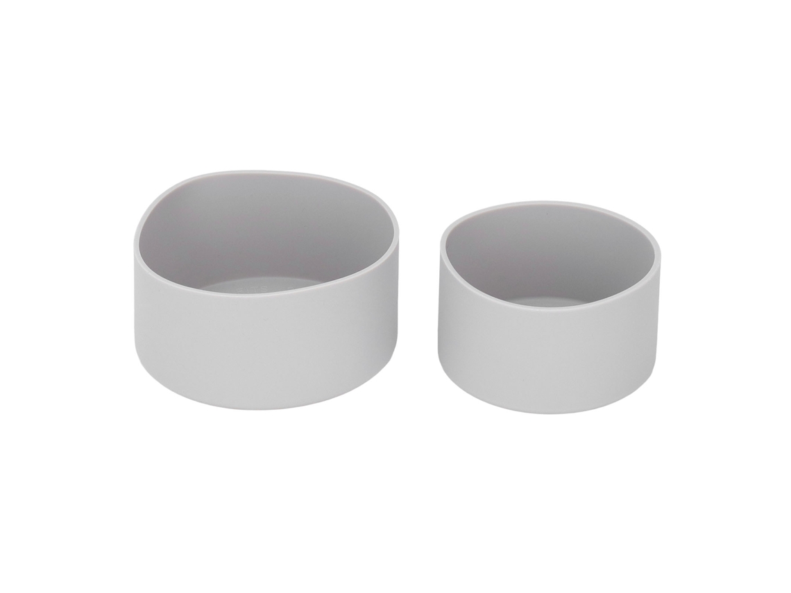 2pcs Silicone Bumper Boot Protetora Garrafa De Água Tampa De Manga Inferior Para Espaço Copo Térmico Cinza