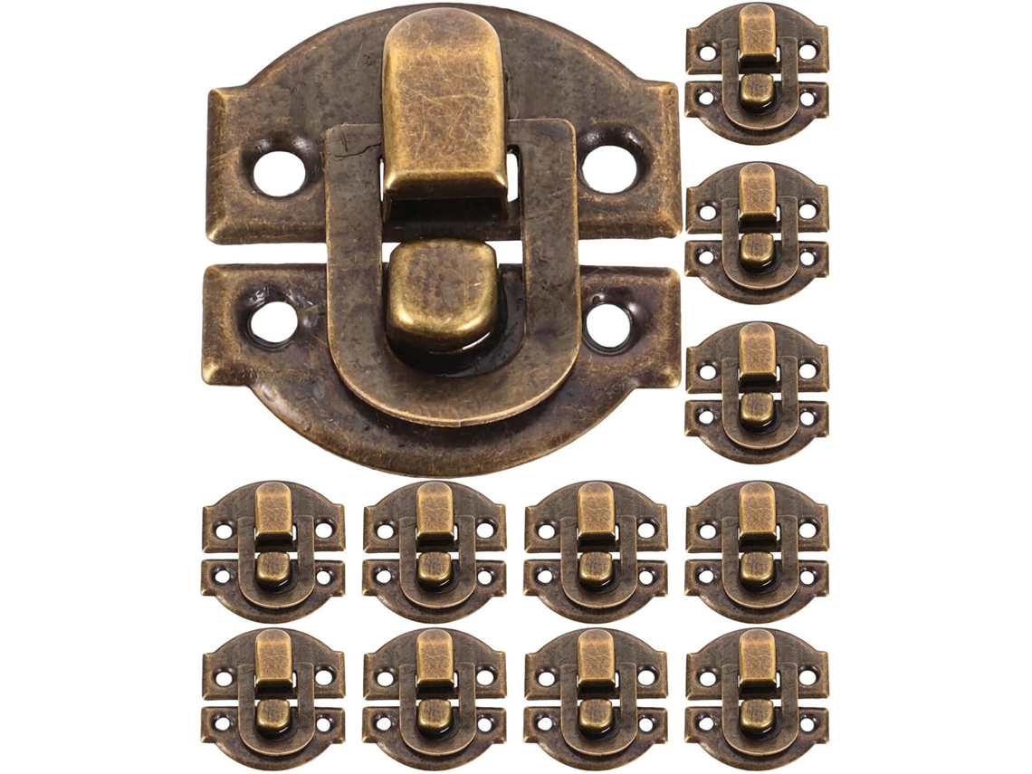 Conjunto de 40 caixas de madeira em bronze antigo, estilo vintage.