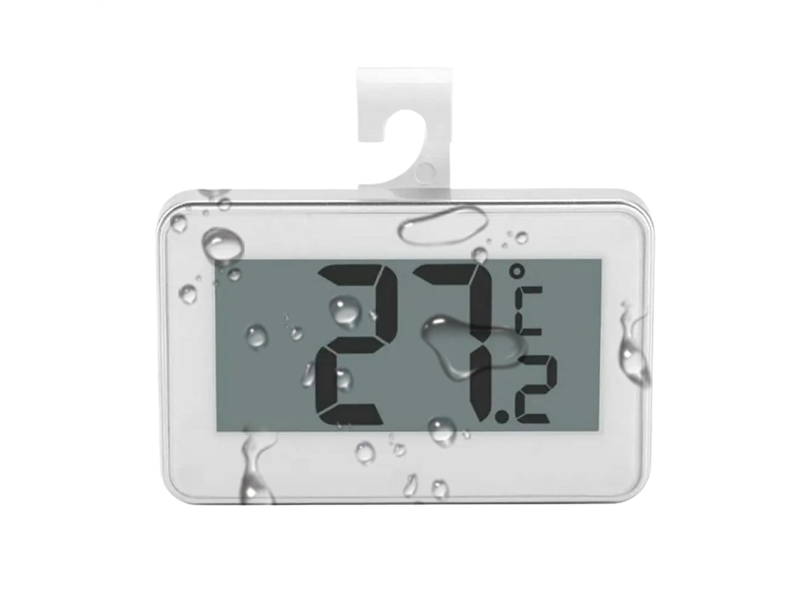Lurelia Termo-higrómetro Com Sensor, Para Frigorífico, Alta Precisão, Visor Lcd, Memória Máx./mín., Impermeável, Suporte Prático