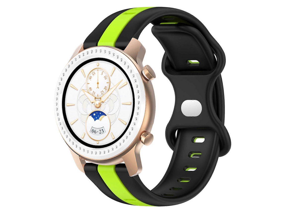 Pulseira De Silicone Bicolor Com Fecho Borboleta Para Amazfit Gtr 42mm 20mm