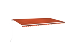 Toldo Retrátil Manual com LED 600x300 Cm Laranja e Castanho MAISON EXCLUSIVE