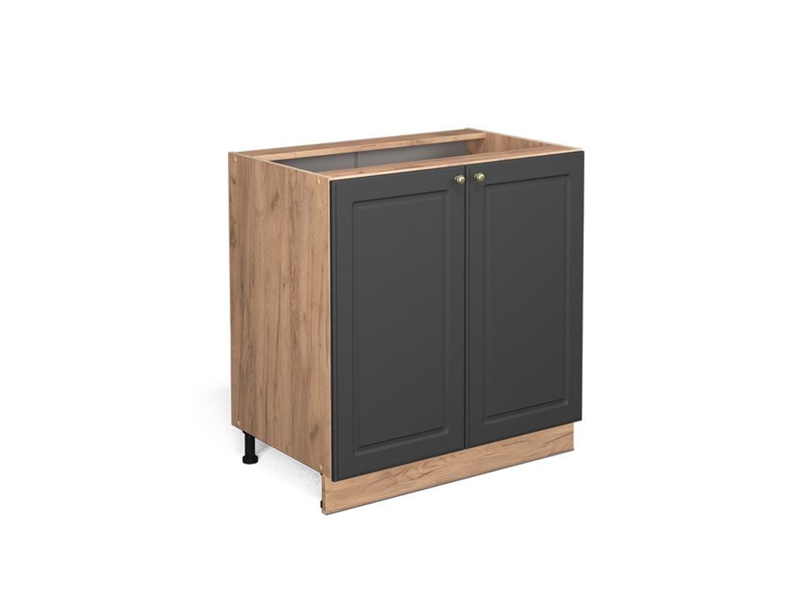 Armário baixo Vicco Fame-Line, ouro antracite, 80 cm com prateleira, mármore PA